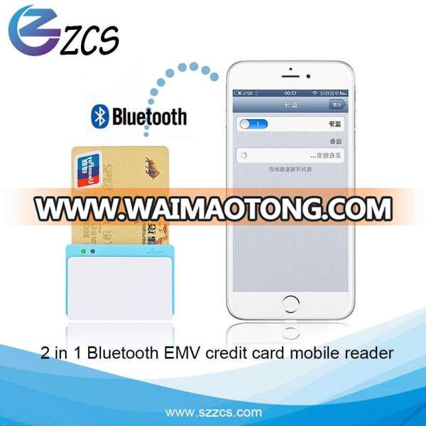 ZCS01 bluetooth 2 in 1 Android iOS mobile pos card reader credit card swiper